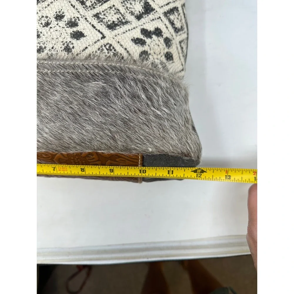 Myra Bag Mixed Material Fur Canvas Leather Upcycled Crossbody